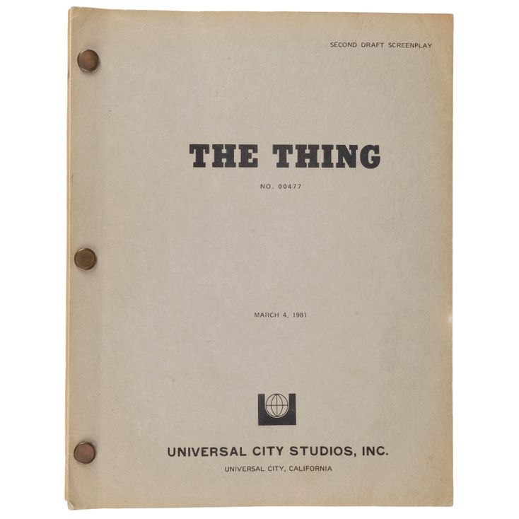 Lot 1273. Bound Second Draft Screenplay | THING, THE (1982)