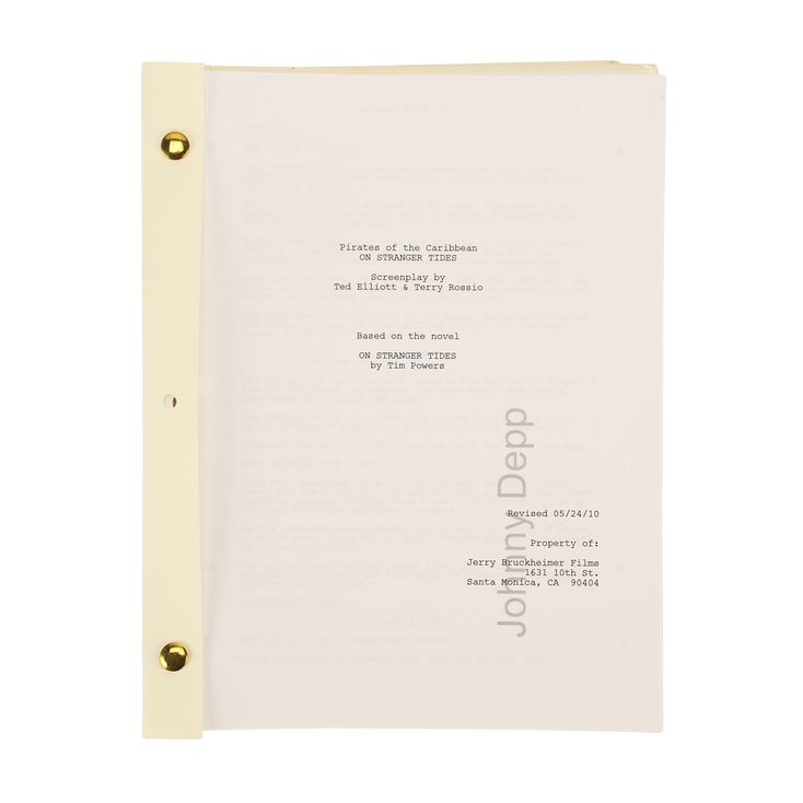 Lot 1464 - Johnny Depps Personal Revised Script | PIRATES OF THE ...