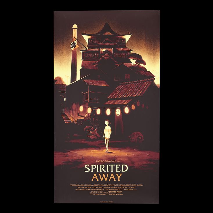 Spirited Away Mondo Poster Studio Ghibli Art by Olly Moss, 2013