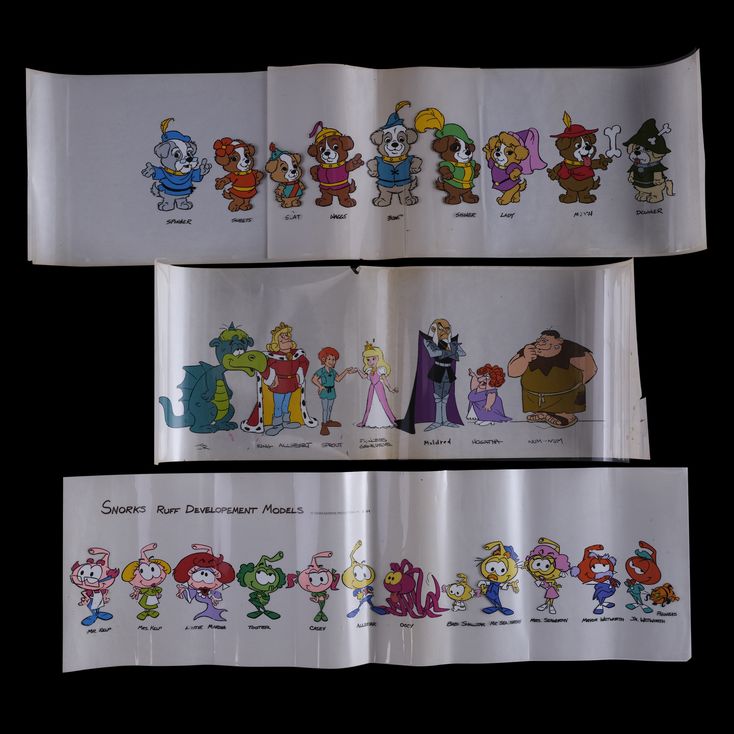 Lot 3 Set of Three HannaBarbera Character Model Sheets from the
