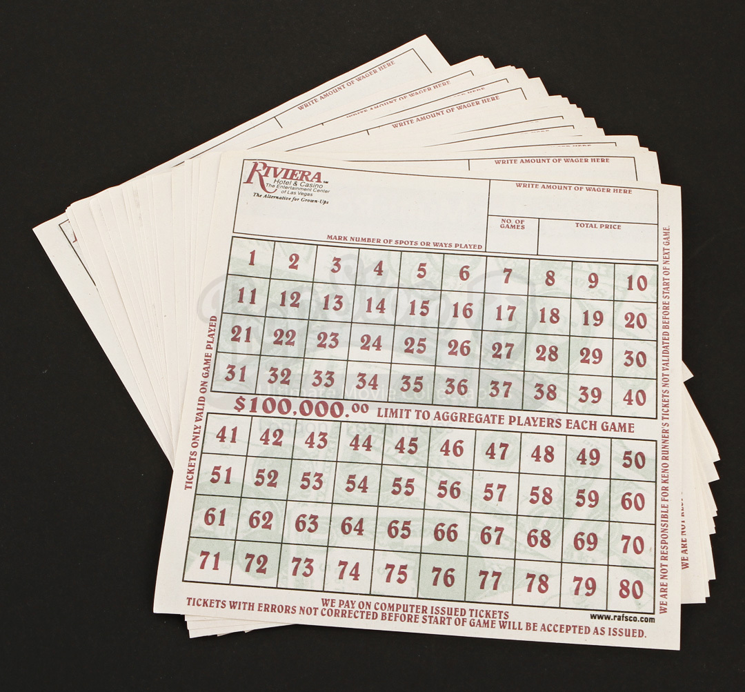 Set of 20 Keno Cards Prop Store Ultimate Movie Collectables