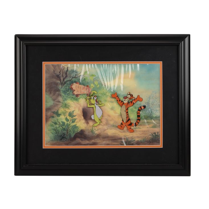 【ディズニー公認作家】アリソン レフコート Pooh & Tigger 2331. Rabbit and Tigger - Original Hand-Painted Production Cel