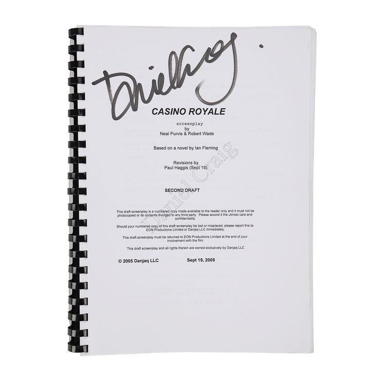Lot 234 Daniel Craigs Annotated and Autographed Script JAMES BOND