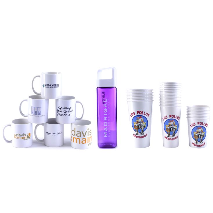 Lot 23 Better Call Saul Production Logo Cups, Mugs, and Water Bottle Set