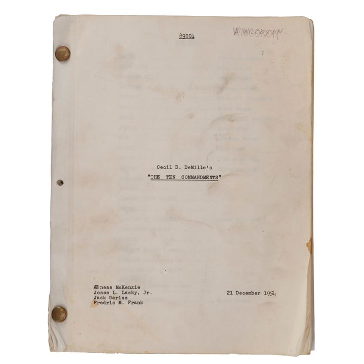 Film Script - (8.5 x 11 Henry Wilcoxons Script) | TEN COMMANDMENTS, THE ...