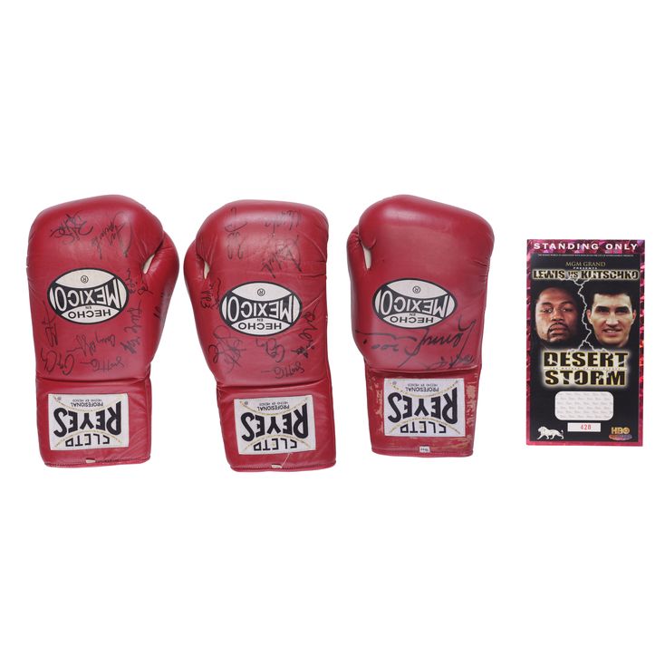 Lot 311 Lennox Lewis CastAutographed Boxing Gloves OCEAN'S ELEVEN