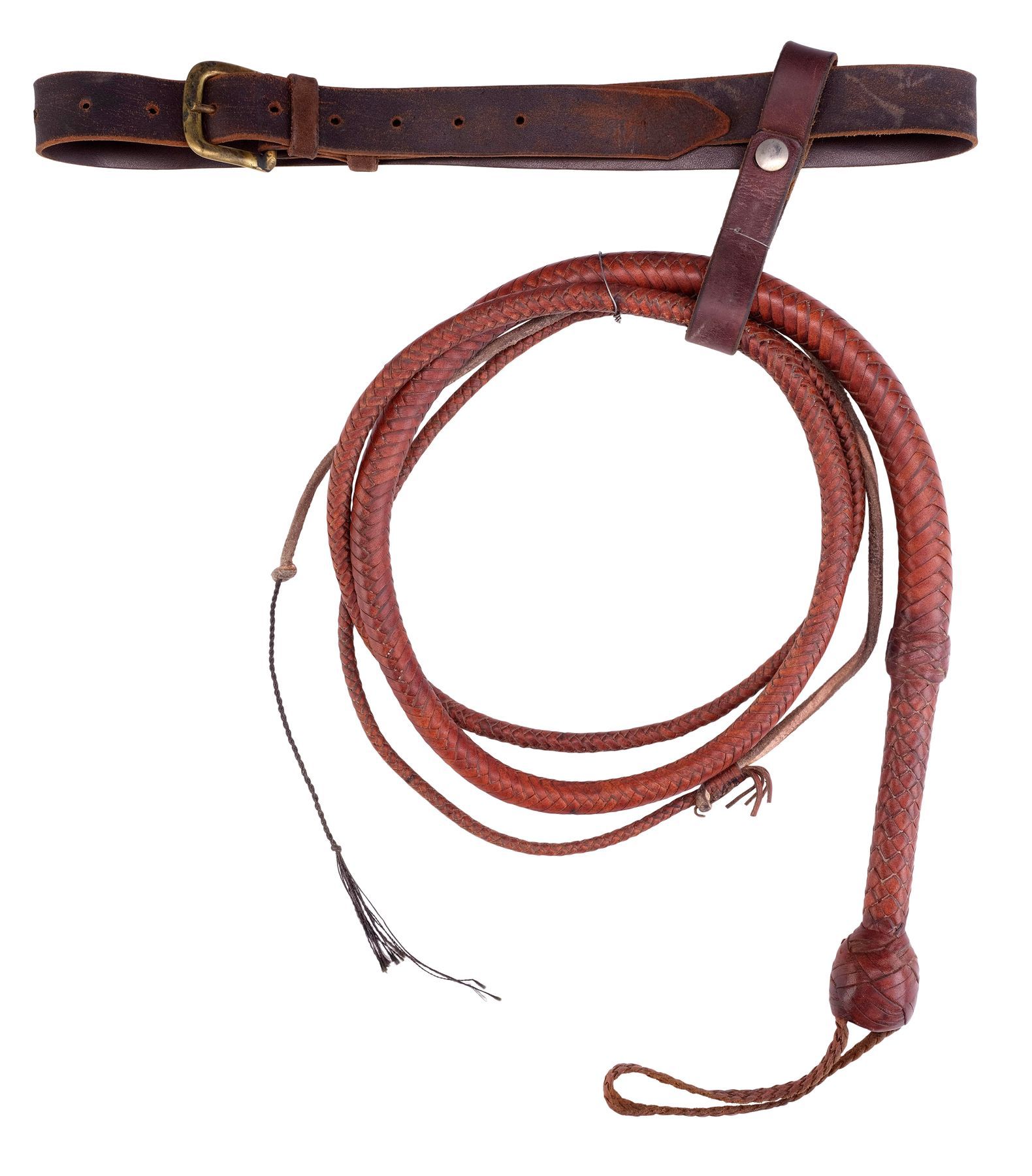 【Last Crusade】 Indiana Jones Bullwhip 211. Indiana Jones' (Harrison Ford) Eight-Foot Bullwhip, Belt, and