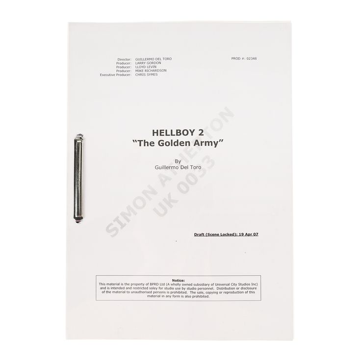 Draft Script | HELLBOY II: THE GOLDEN ARMY (2008)