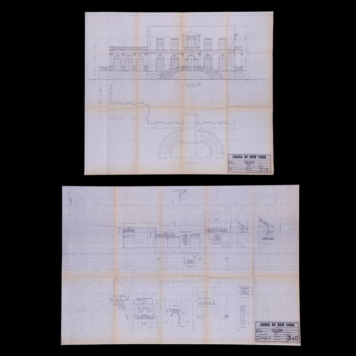 Pair of Production Blueprints GANGS OF NEW YORK (2002)