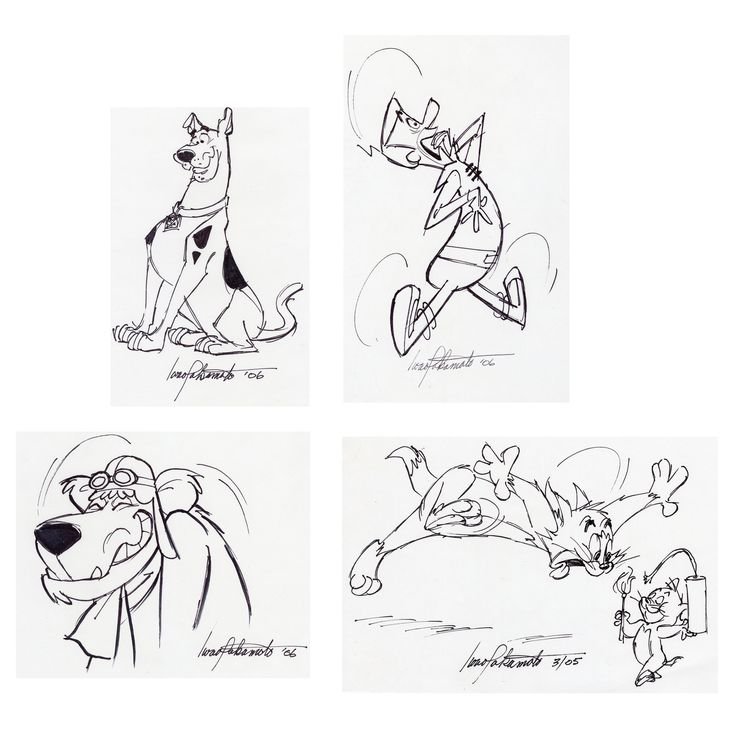 lot-4-set-of-four-hand-drawn-and-signed-iwao-takamoto-george-jetson