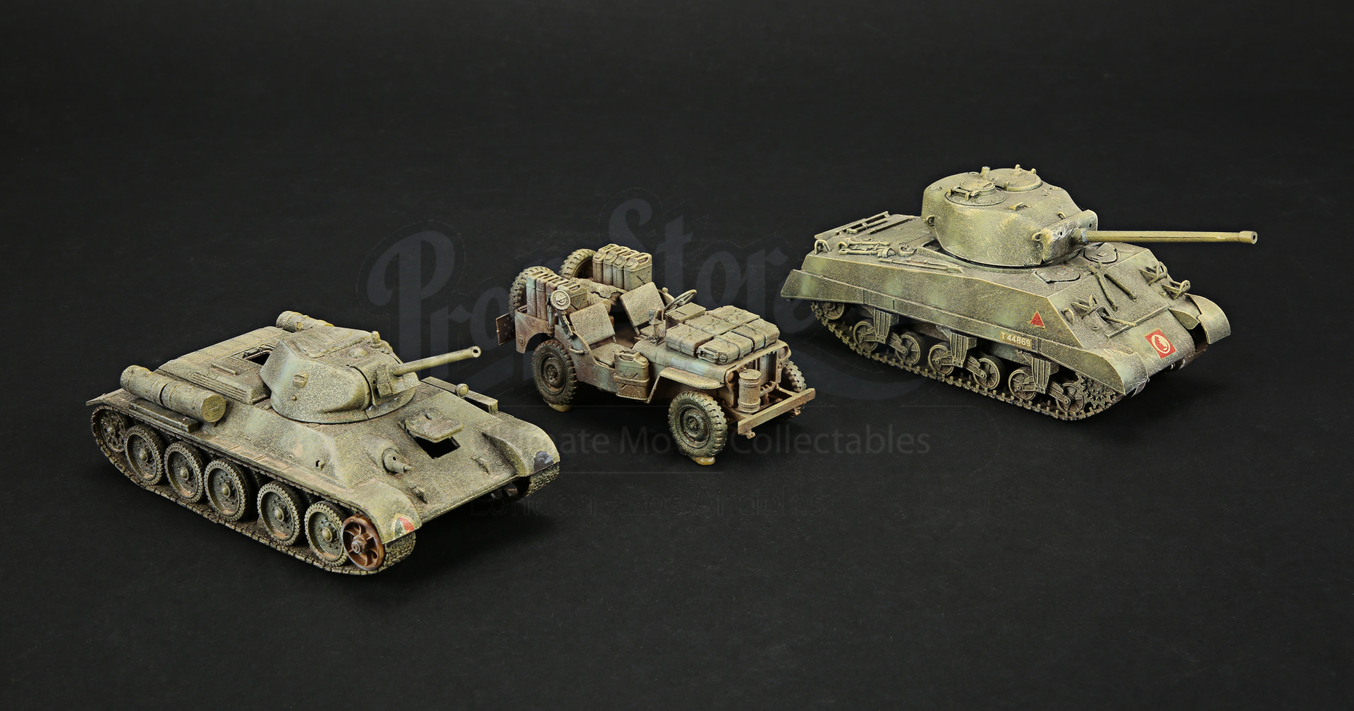Set of Model Miniature Tanks and Vehicles Prop Store Ultimate Movie