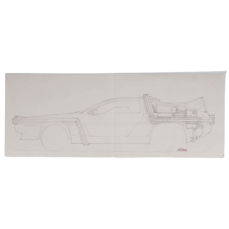 39. Hand-Drawn Ron Cobb DeLorean Time Machine Profile View Concept ...