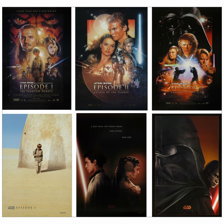 254: One Sheets (6) (27 x 40 ); Near Mint Rolled ### STAR WARS: PREQUEL ...