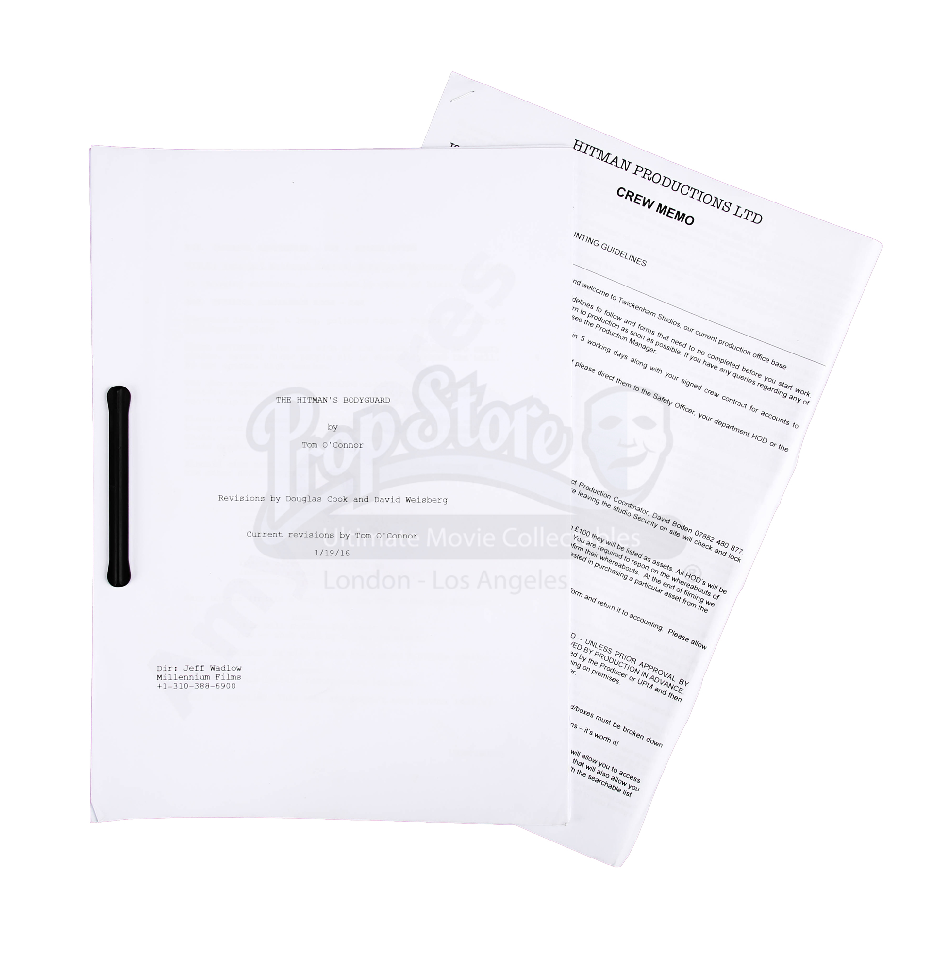 Lot #83 - Hitman's Bodyguard, The - Production-Used Script with Crew Memo