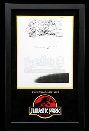 Original Production Storyboard Raptor Crashes Through Ceiling