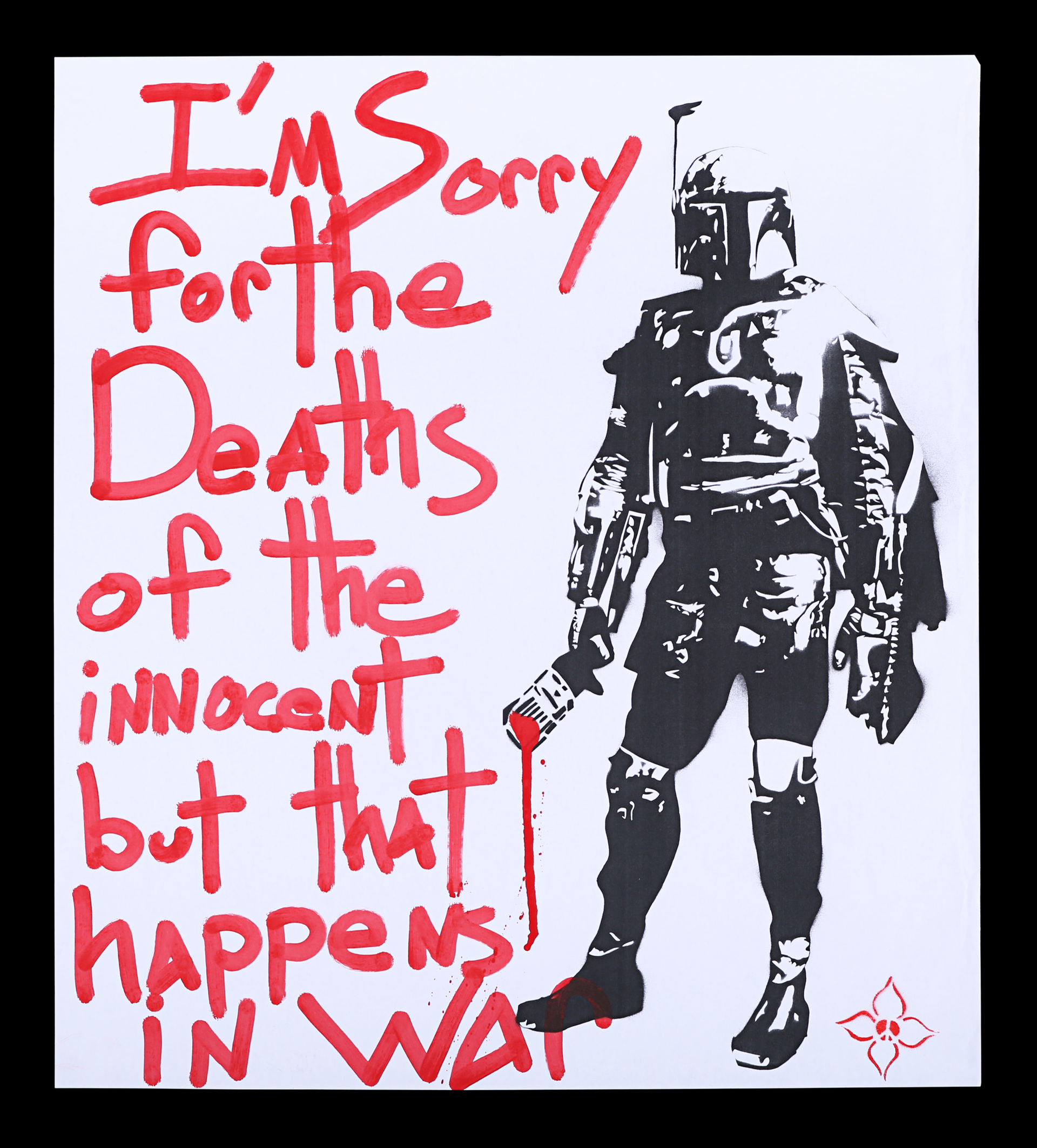 Star Wars Boba Fett Portrait Gemälde A3 Öl auf Leinwand