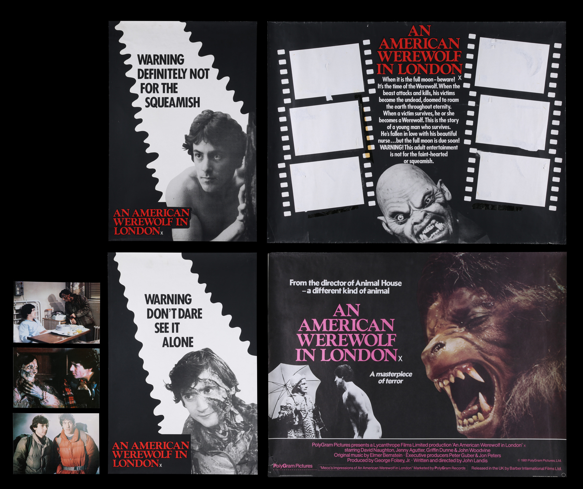 Lot #250 - AN AMERICAN WEREWOLF IN LONDON (1981) - Two UK Quads, Two ...