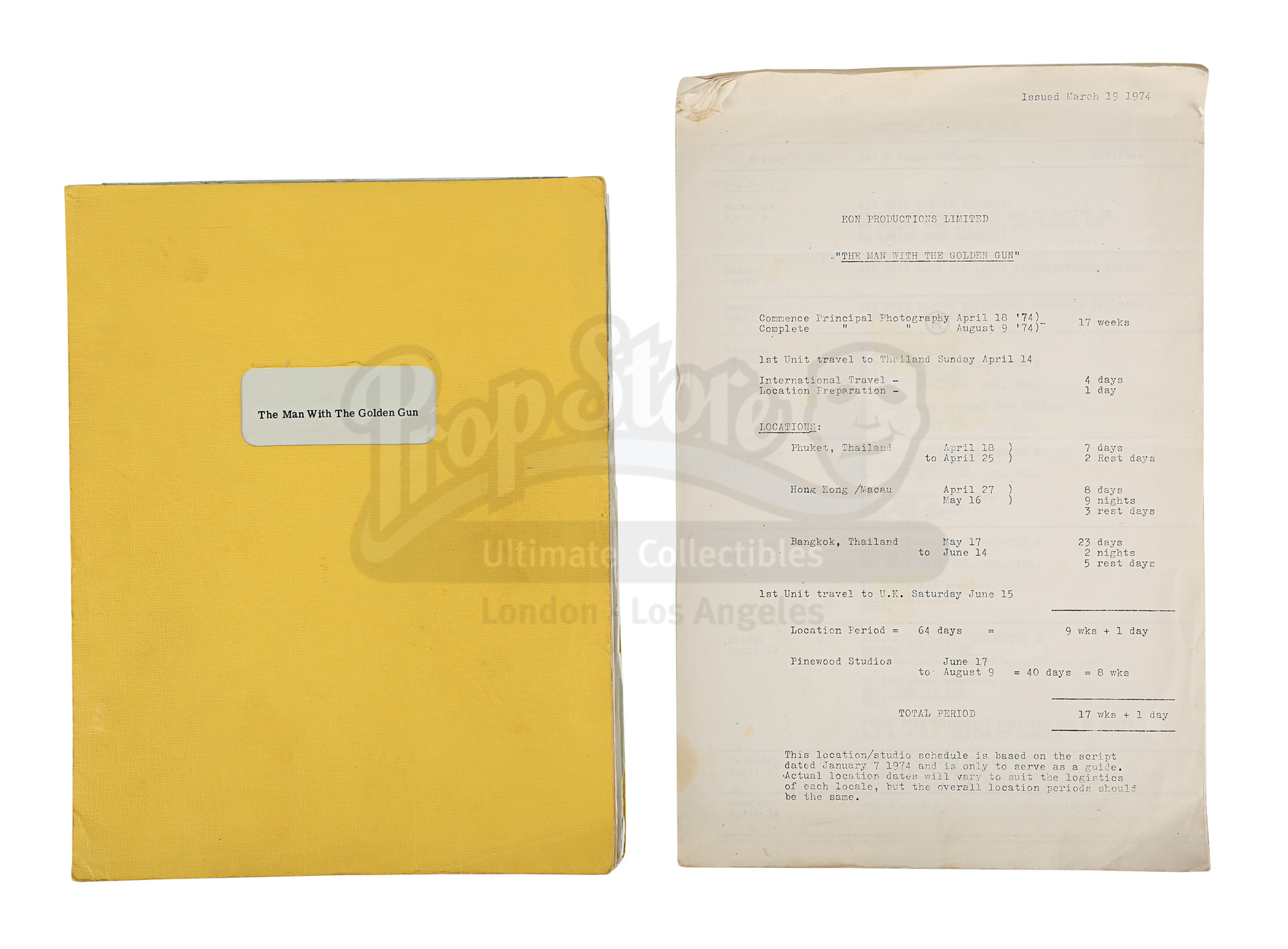 Lot #389 - JAMES BOND: THE MAN WITH THE GOLDEN GUN (1974) - Sir ...
