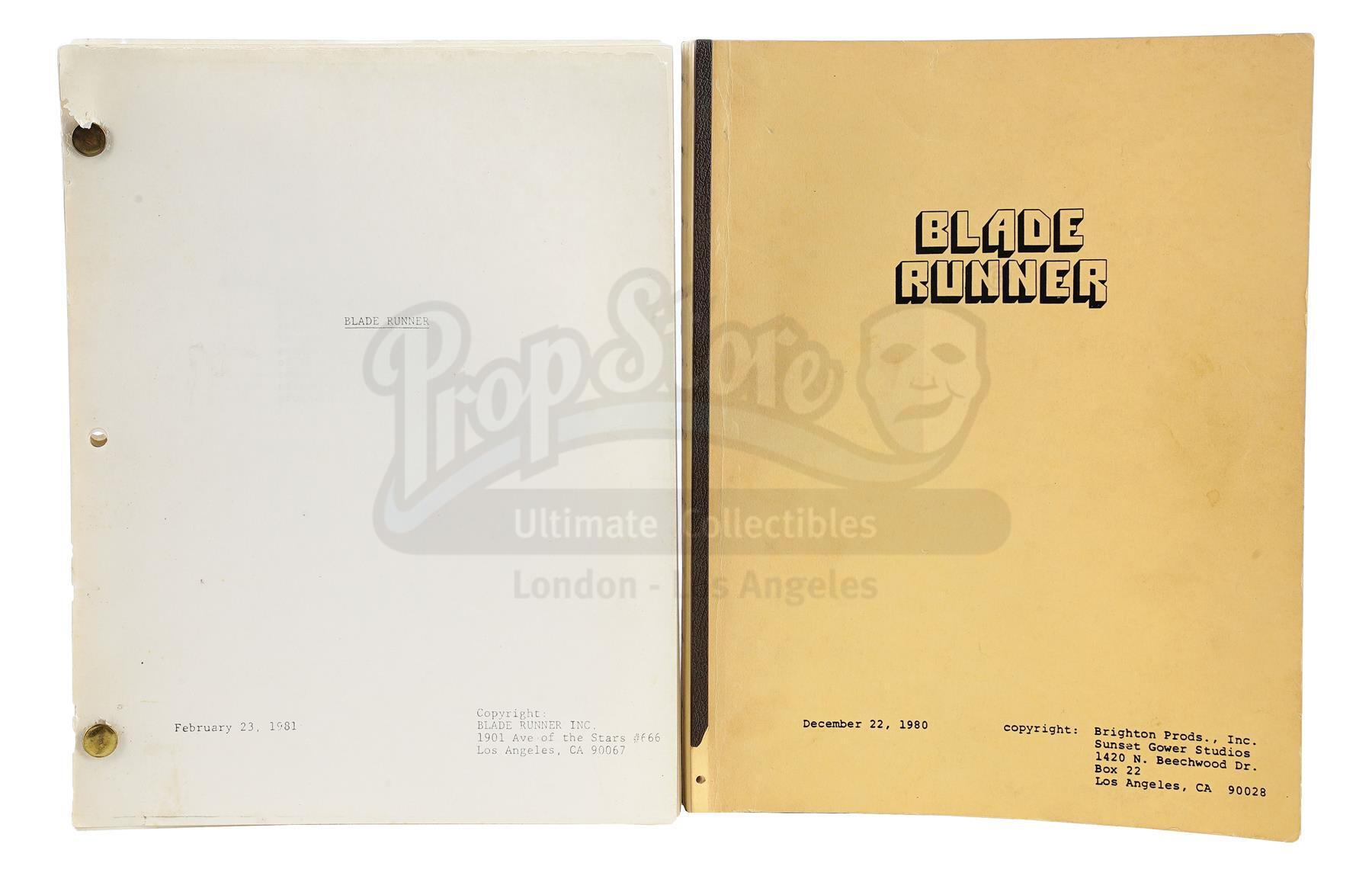 Lot # 541: BLADE RUNNER (1982) - Pair of Early Scripts