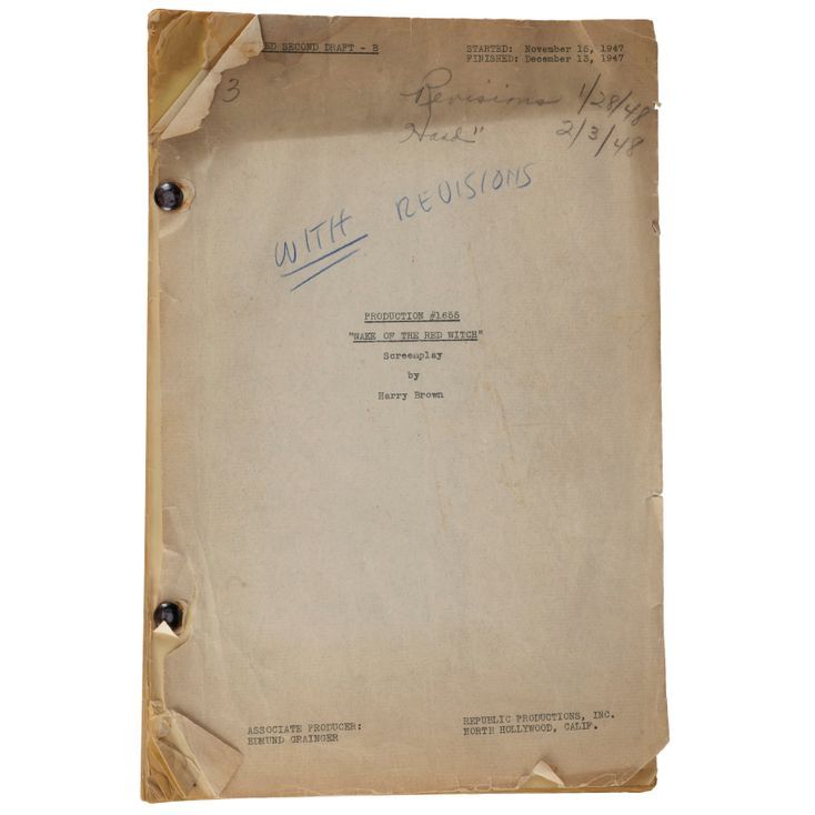 552. Bound Second Draft B Script ### WAKE OF THE RED WITCH (1948)