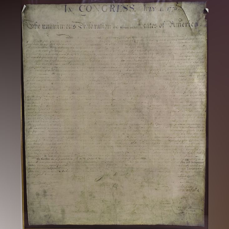 Lot 253 Framed Declaration of Independence NATIONAL TREASURE (2004)