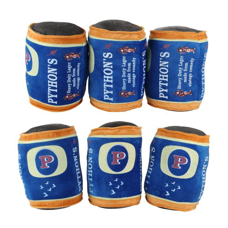 Six Plush Pythons Beer Cans | MONTY PYTHON LIVE (mostly)