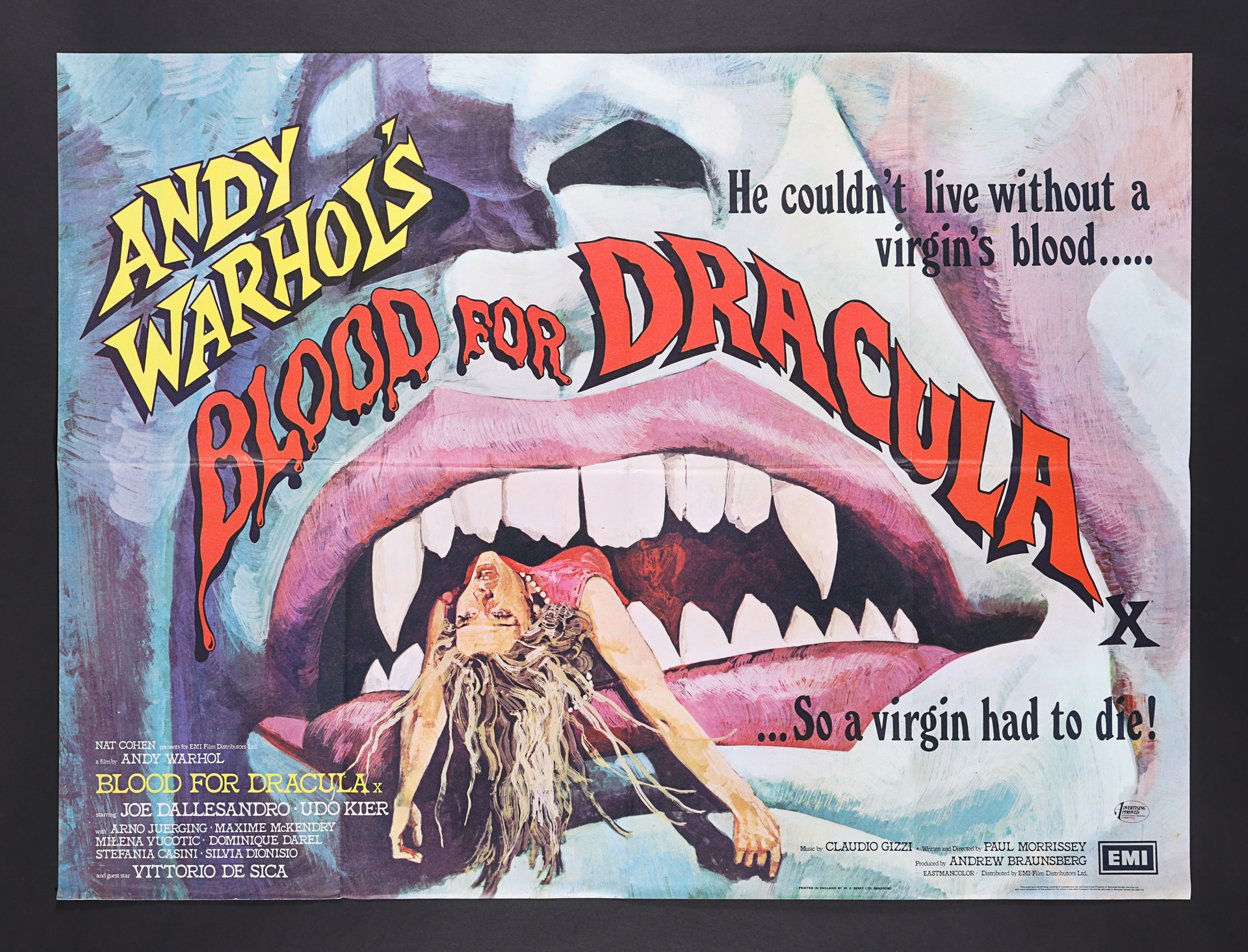 Lot #22 - ANDY WARHOL'S BLOOD FOR DRACULA (1974) - UK Quad, 1975