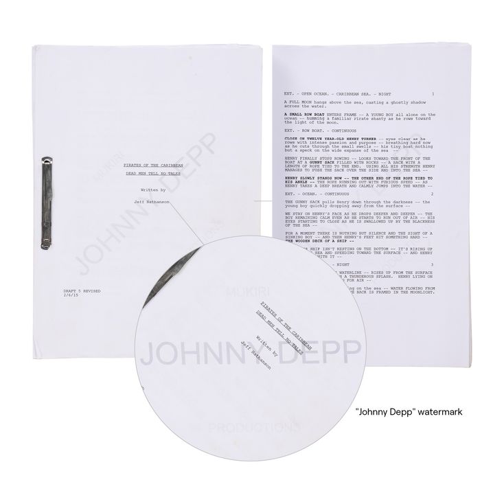 303. Johnny Depp's Bound Personal Fifth Draft Script ### PIRATES OF THE ...