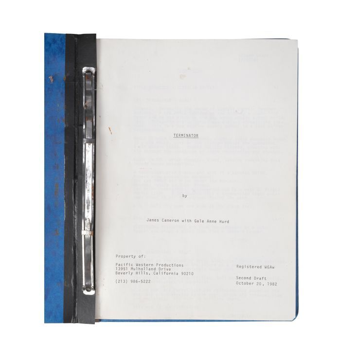 Lot 1256. Second Draft Script | TERMINATOR, THE (1984)