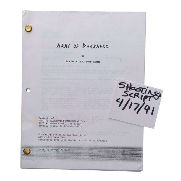 175. Bound Shooting Script | ARMY OF DARKNESS (1992)