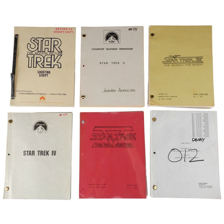 931. Set of Six Movie Scripts | STAR TREK: FRANCHISE
