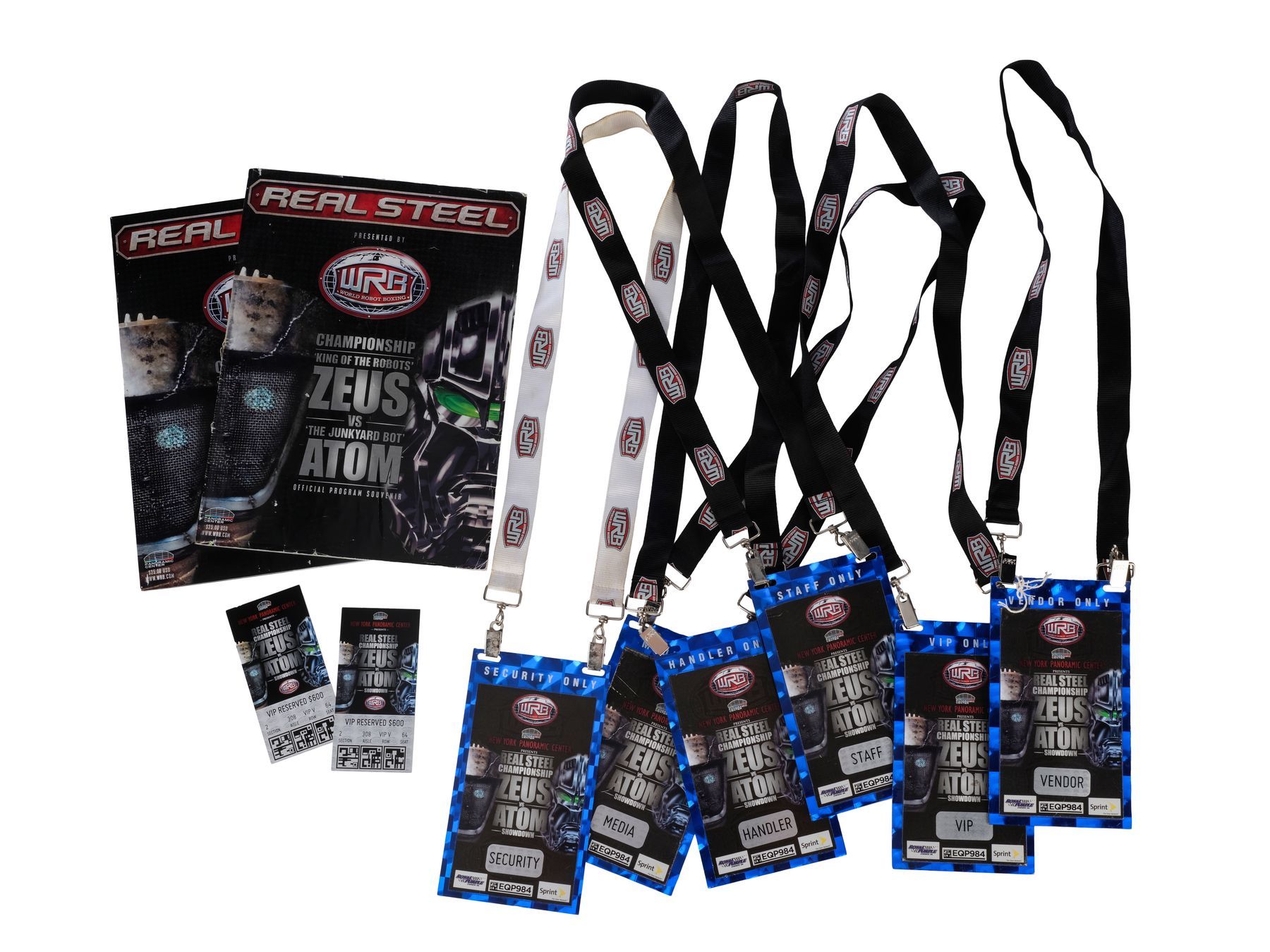 858. Pair of Zeus vs. Atom VIP Tickets with Six Access Passes and Two  Programs ### REAL STEEL (2011)