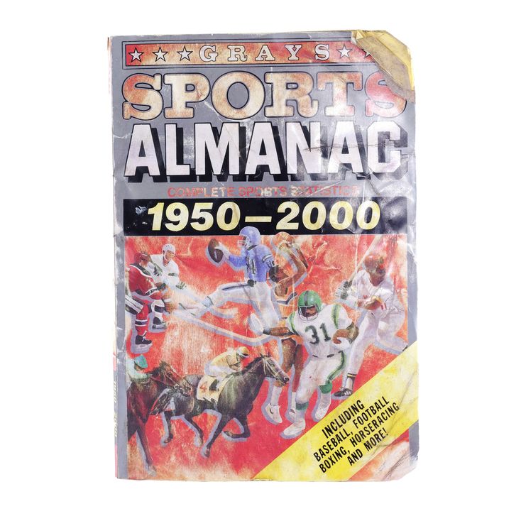 Lot 40 Old Biff Tannens (Thomas F. Wilson) Distressed Grays Sports Almanac BACK TO THE