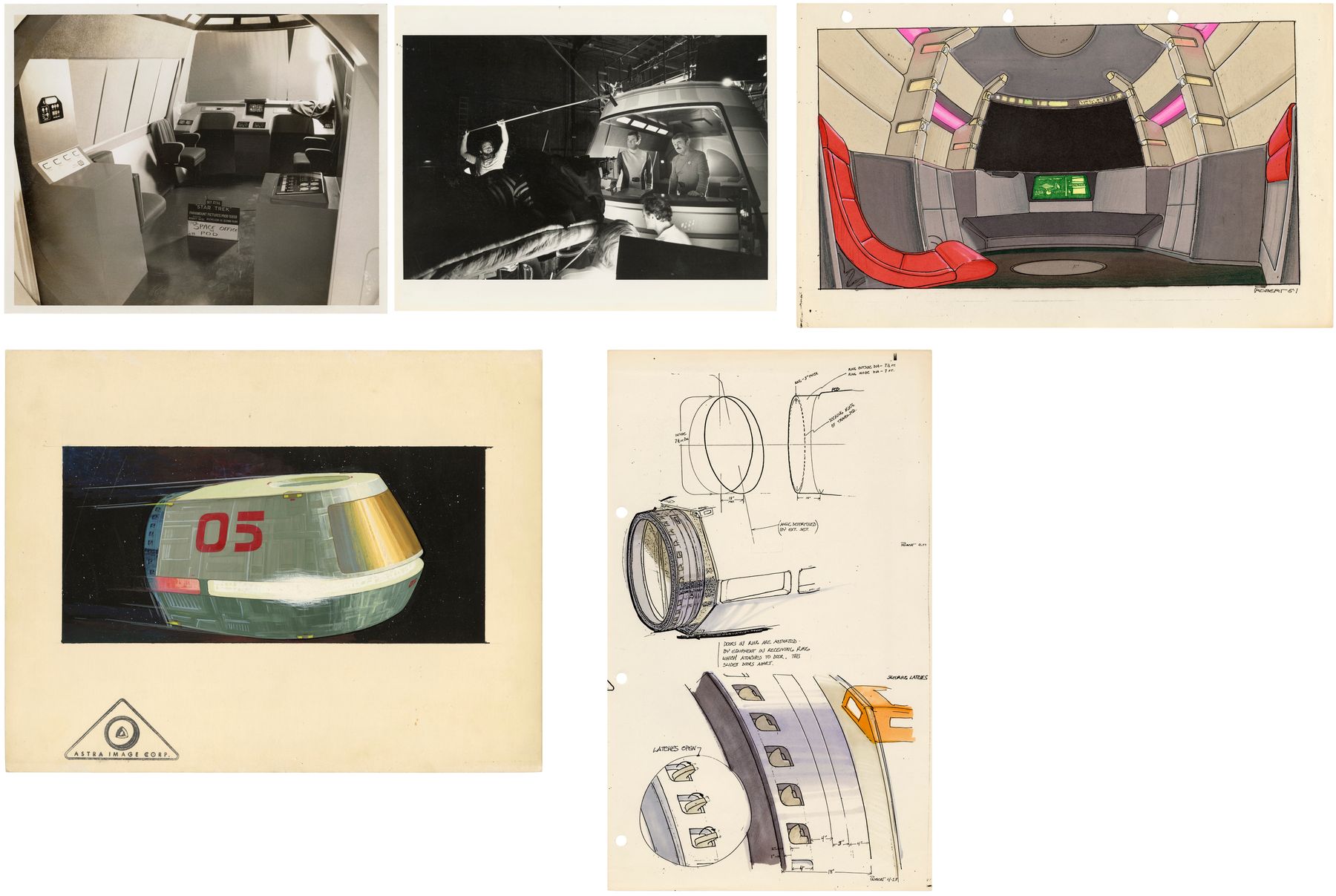 927. Hand-Painted Andrew Probert Original Final Travel Pod Proposal ...