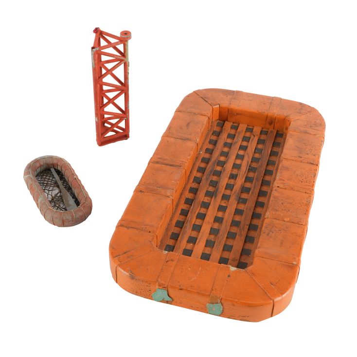 Spike Raft Model 440. Pair of Raft Model Miniatures with Crane Section Model Miniature ...