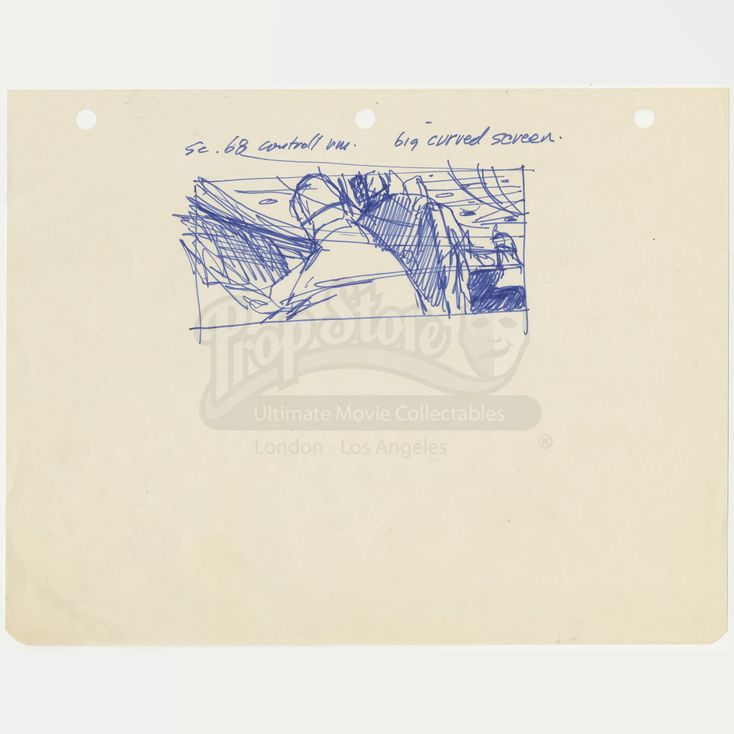 Hand-Drawn Operators at Curved Screen Sketch by Ralph McQuarrie | STAR ...