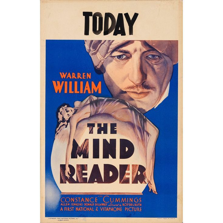 858. Window Card (14 x 22 ); Very Fine- ### THE MIND READER (1933)