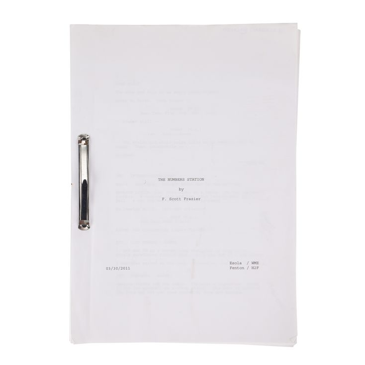 Script Number 5 Annotated Script | NUMBERS STATION, THE (2013)