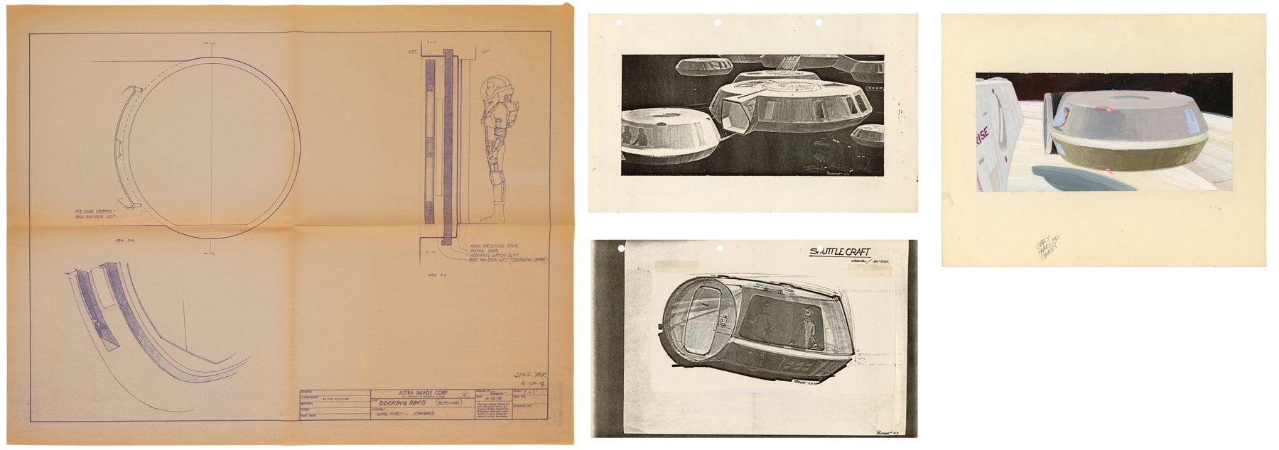 926. Hand-Painted Andrew Probert Early Travel Pod Concept with ...