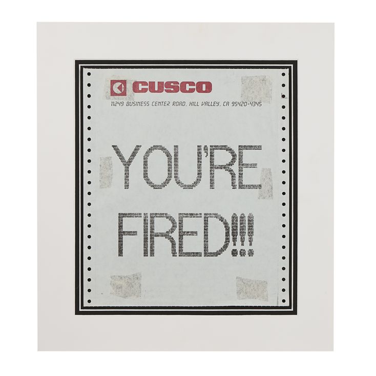 Lot 701 CusCo Youre Fired Fax BACK TO THE FUTURE PART II (1989)